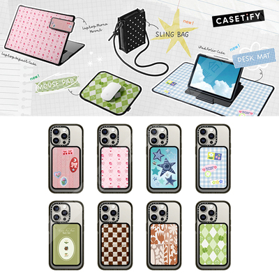 CASETiFY复古格纹磁吸卡包支架