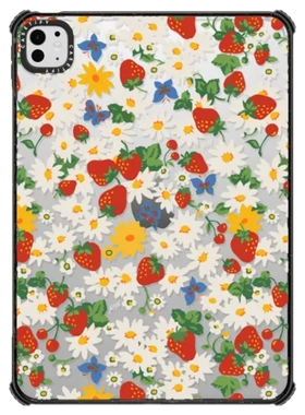草莓雏菊casetify适用苹果iPad Pro11/13/12.9寸平板电脑保护套翻盖Air第3/4/5/6代mini创意M2/M4小众防摔壳