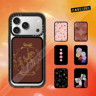 现货CASETiFY马年新春系列复古潮流MagSafe磁吸手机卡包支架桌面