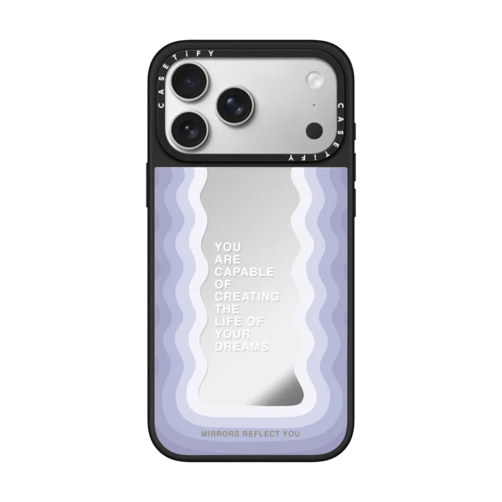 现货CASETiFY创造梦想生活紫色波浪镜子适用苹果iPhone17 Pro Max磁吸手机壳16/15/14网红ins风13励志语录12