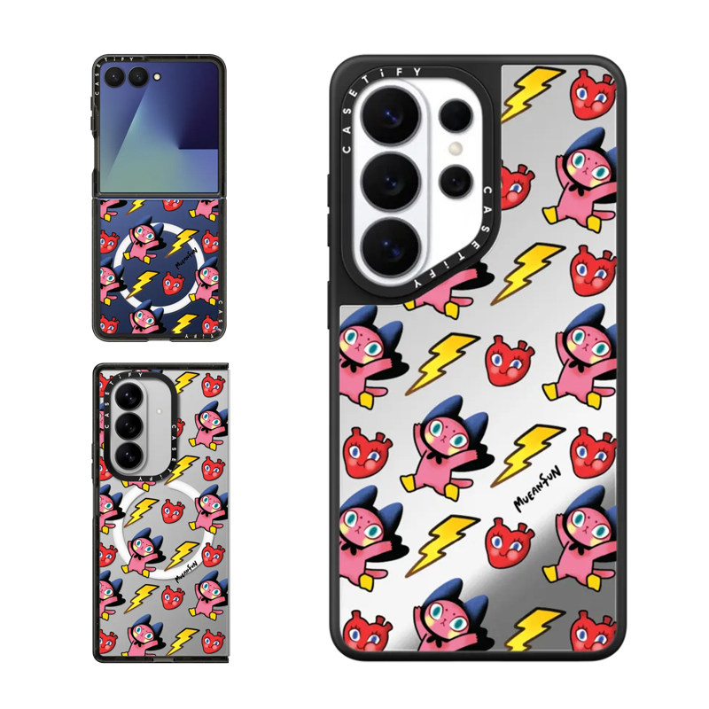 现货CASETiFY爱心闪电萌猫适用三星S25/S26 Ultra手机壳Z Flip7/Z Fold 6/5卡通可爱搞怪童趣防摔保护套s24