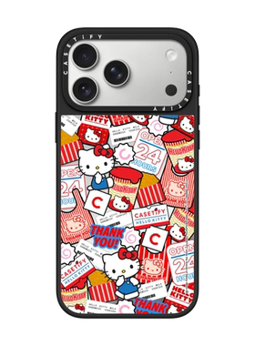 现货CASETiFY联名Hello Kitty可爱贴纸适用苹果iPhone17 pro max磁吸手机壳16/15/14趣味少女心高端保护套13
