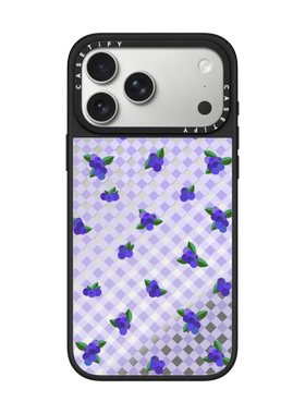 现货CASETiFY浆果爱好者紫色格纹适用苹果iPhone16 pro max手机壳15/14/13磁吸12复古小众轻奢防摔保护套plus