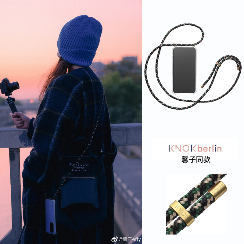 馨子同款knok挂脖绳手机壳适用苹果iPhone16 Pro Max斜挎式15/14彩绿色13可背带挂绳挂脖子透明防摔保护套