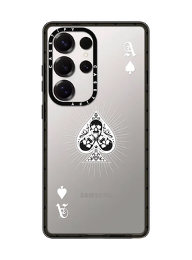 现货CASETiFY白色黑桃A适用三星S24/S25 Ultra手机壳Z Flip7/Z Fold 6/5时尚潮牌小众高端全包防摔保护套s23