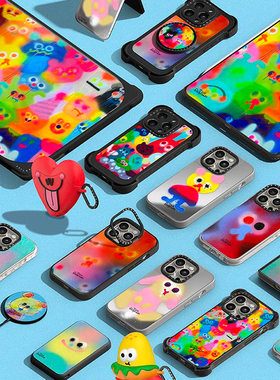 现货CASETiFY艺术家联名Jon Burgerman彩绘插画适用苹果iPhone15 pro max手机壳14/13/12磁吸小众高端保护套