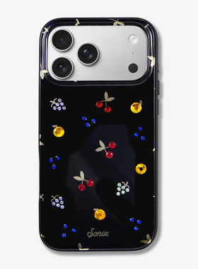 sonix水果宝石水钻带钻适用于苹果17promax手机壳iPhone17pro美国潮牌air时尚小众高级感好看黑色防摔手机壳