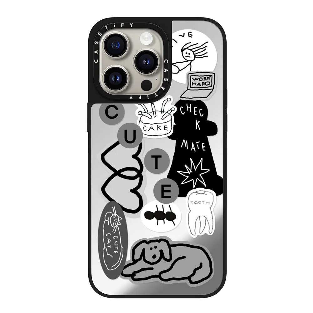 INAP贴画casetify适用苹果iPhone16 pro max磁吸手机壳15/14/13/12黑白潮牌小众高级感透明全包防摔款保护套