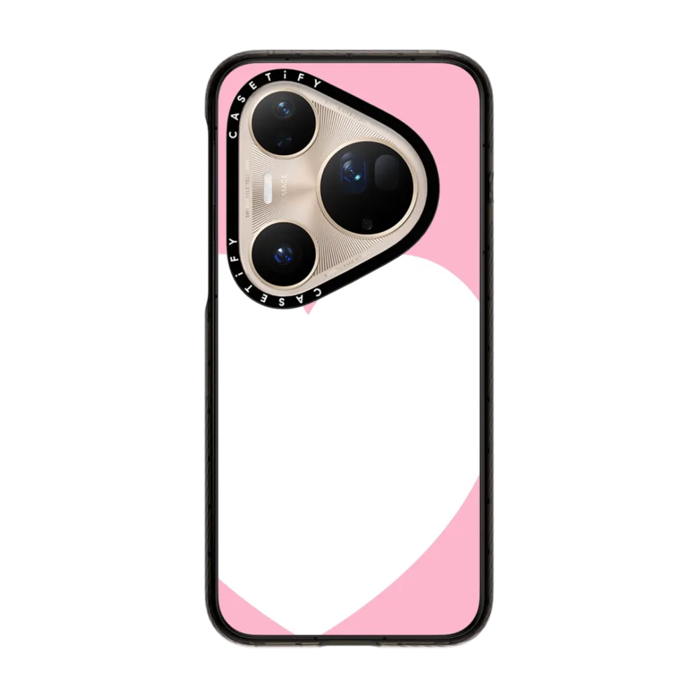 现货CASETiFY白色爱心粉色底适用华为Pura 80 Pro手机壳Ultra/Mate60/70Pro+时尚小众轻奢简约全包防摔保护套