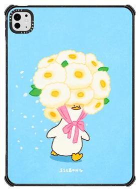 CASETiFY蓝色花花鸭呆萌可爱适用苹果iPad Pro11/13/12.9寸平板电脑个保护套翻盖Air第3/4/5/6/7代mini防摔壳