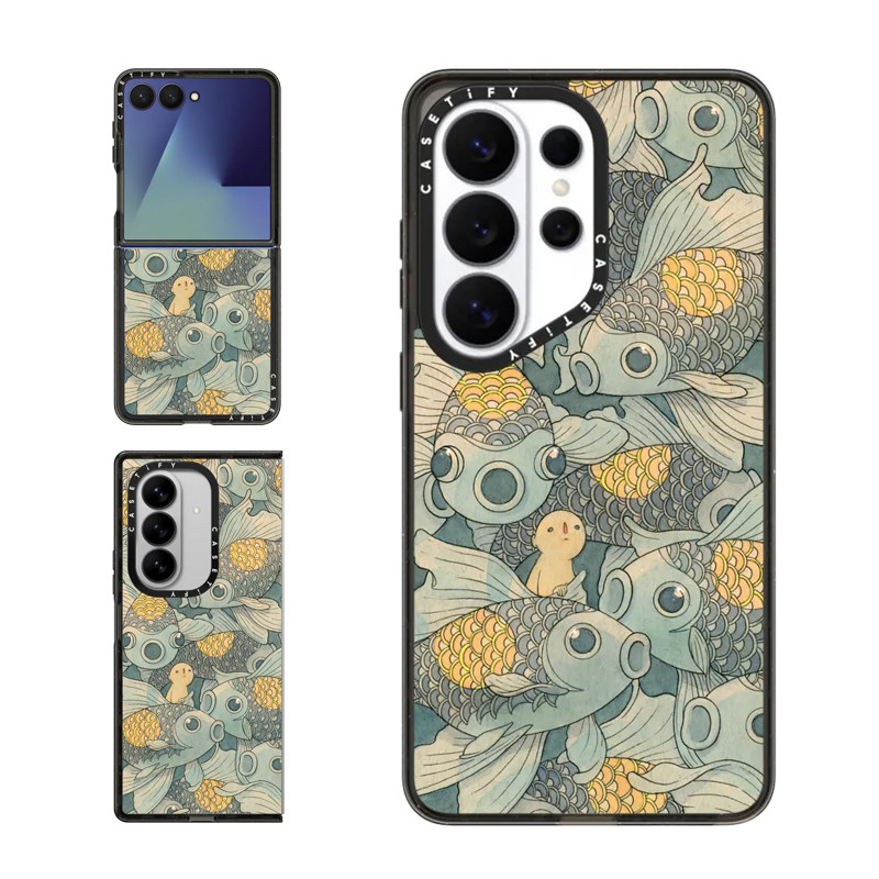 现货CASETiFY鱼缸锦鲤适用于三星S25/S26 Ultra手机壳Z Flip7/Z Fold 6/5小众插画艺术怪诞高端防摔保护套s24