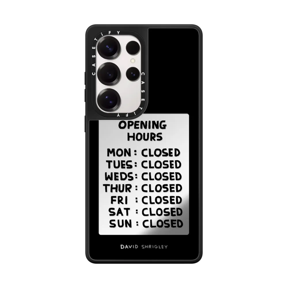 现货CASETiFY营业时间适用三星S24/S25 Ultra手机壳S25+艺术家David Shrigley趣味涂鸦黑色幽默防摔保护套s23