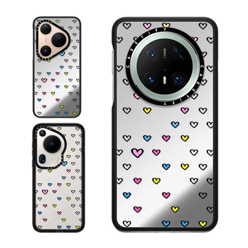 现货CASETiFY马卡龙之恋彩色小爱心适用于华为Pura80 Pro手机壳Ultra/Pocket 2折叠Mate70Pro+时尚浪漫保护套