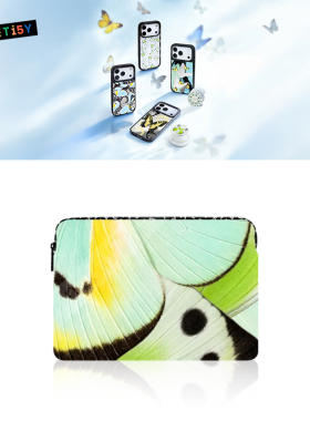 CASETiFY碎光蝶影时尚潮牌前卫绿色蝴蝶适用于苹果iPad/MacBook Pro13/16寸笔记本电脑包海绵内胆包袋保护套