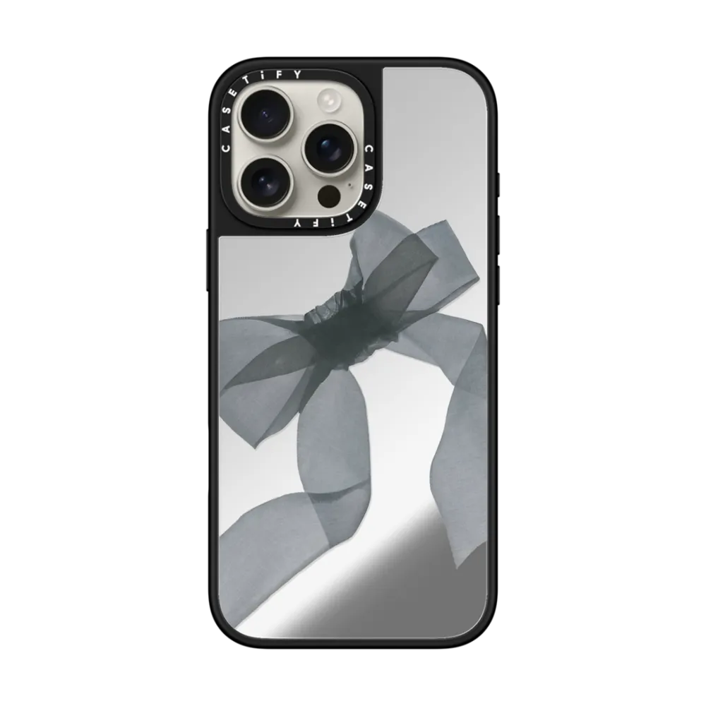 现货CASETiFY黑色透明硬纱缎带蝴蝶结适用于苹果iPhone16 pro max磁吸手机壳15/14/13/12时尚潮牌小众简约ins
