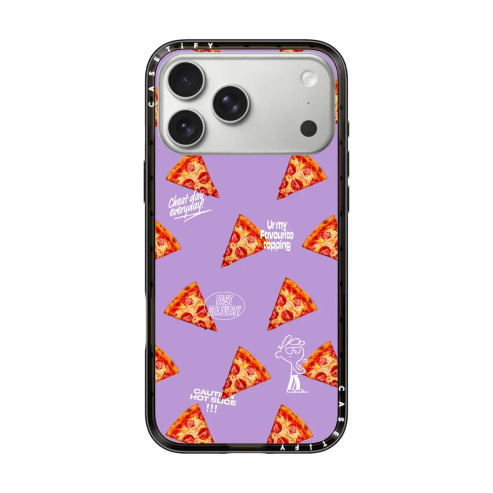 现货CASETiFY紫色底披萨派对适用苹果iPhone17 pro max磁吸手机壳16/15/14时尚潮牌air高端全包防摔保护套13