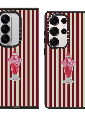 现货CASETiFY正品条纹圣代适用三星S24/S25 Ultra手机壳/Z Fold 7/6/5复古小众轻奢红绿色彩条防摔保护套s23