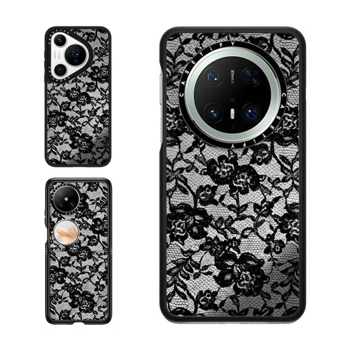 CASETiFY黑色蕾丝适用华为手机壳