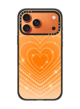 现货CASETiFY橙色爱心闪亮适用苹果iPhone17 pro max磁吸手机壳16/15/14时尚小众轻奢air全包13防摔保护套12