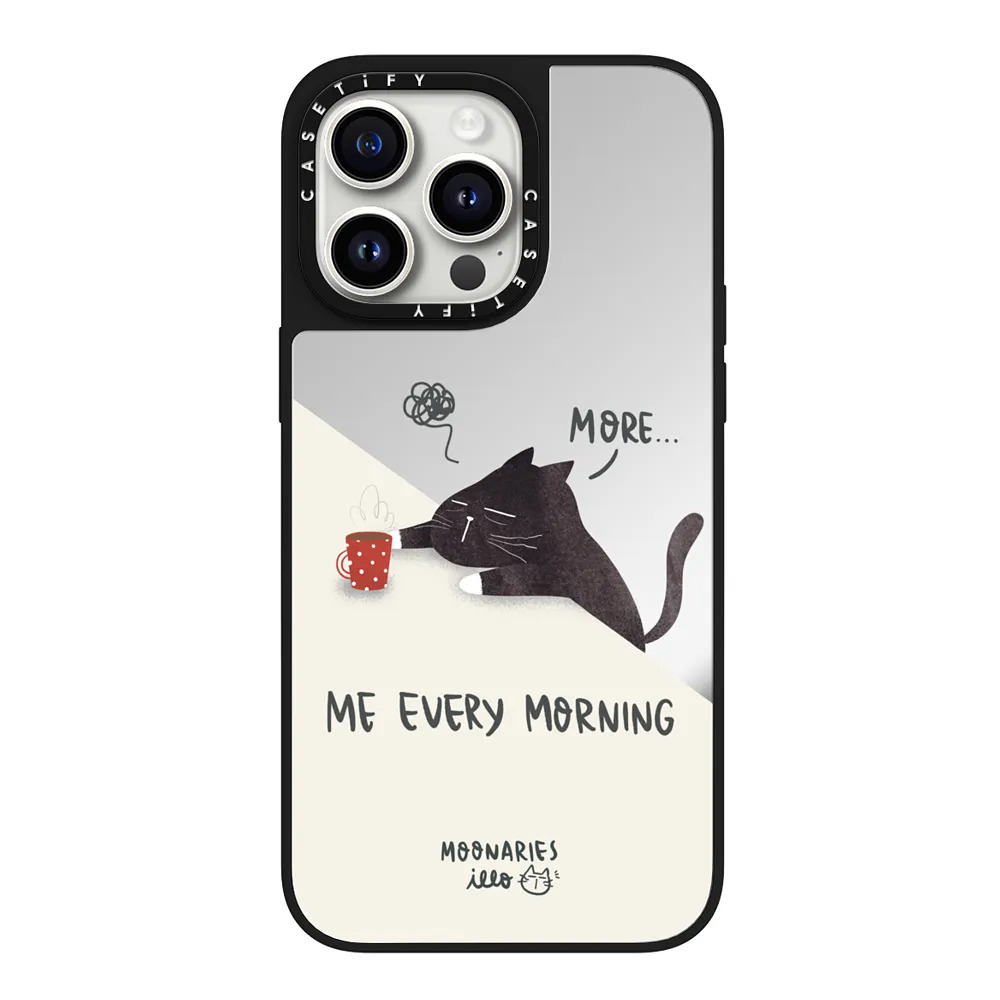 现货casetify早起咖啡猫适用苹果iPhone16 Pro Max手机壳15/14磁吸镜面13潮牌12防摔保护套小众艺术高端轻奢