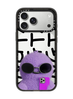 现货CASETiFY戴墨镜的TANG适用于苹果iPhone17 Pro Max磁吸手机壳16/15/14紫色毛绒小恐龙13萌系防摔保护套12