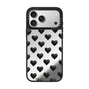 CASETiFY迷你黑色爱心适用苹果iPhone17 pro max磁吸手机壳16/15/14时尚Mirrors Reflect You镜面13保护套12