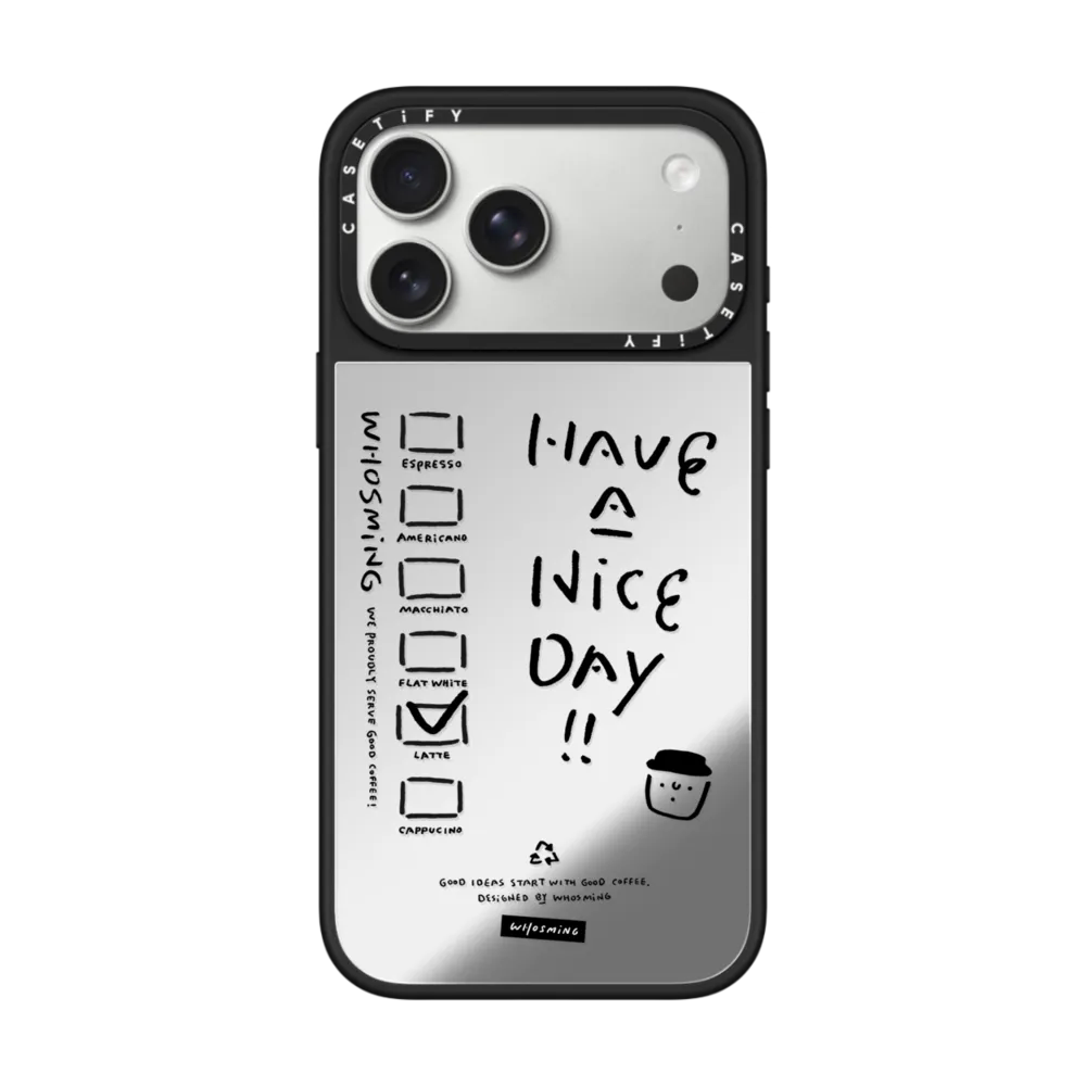 咖啡日CASETiFY适用苹果iPhone17 Pro Max手机壳16/15/14磁吸镜面13防摔保护套air小众艺术简约黑白WHOSMiNG