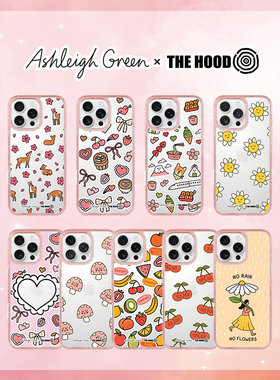 THEHOOD艺术家联名Ashleigh Green适用苹果iPhone16promax/15/Plus/14/13磁吸手机壳气垫防摔镜面甜美保护套