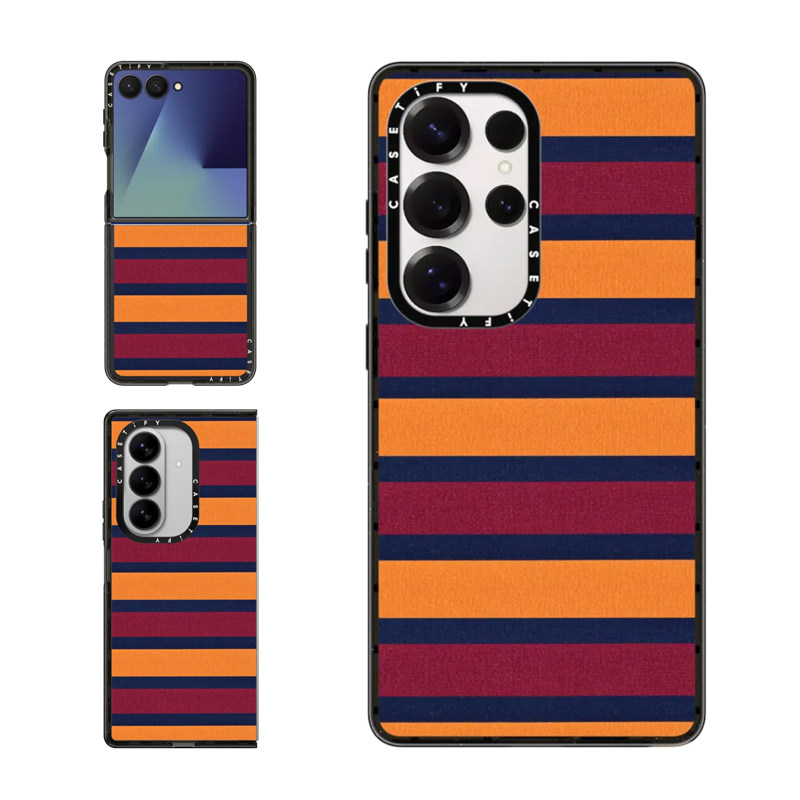现货CASETiFY橄榄球条纹橙色适用三星S24/S25 Ult