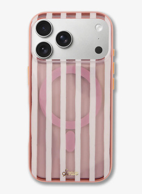 sonix裸粉色抽象条纹适用于苹果17promax磁吸手机壳iPhone17pro时尚潮牌air小众清新独特全包防摔手机壳16pm
