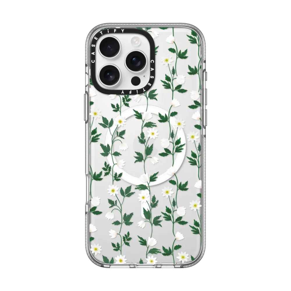 CASETiFY微小的银莲花透明手机壳