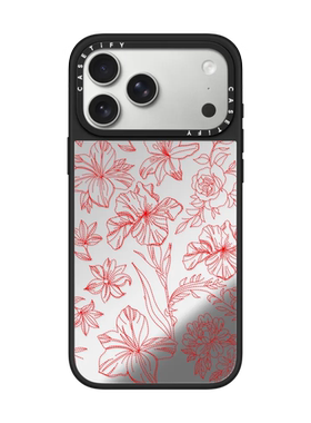 现货CASETiFY红色刺绣花园适用苹果iPhone17 pro max磁吸手机壳16/15/14/13时尚12小众高级感透明防摔保护套