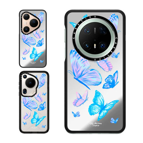 CASETiFY蓝色蝴蝶适用华为手机壳
