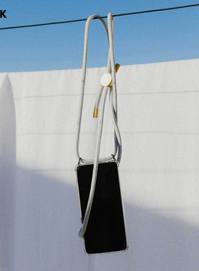 knok可拆卸款银白色适用苹果iPhone16 Pro Max背带挂绳手机壳15/14斜挎式13挂脖颈透明防丢保护套12个性潮牌