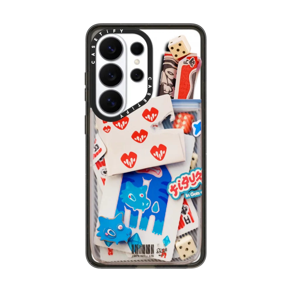 现货CASETiFY红心8适用三星S25/S26 Ultra手机壳s26+创意个性街头潮流艺术拼贴立体感高端全包防摔保护套s24