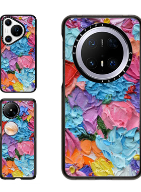 现货CASETiFY颓废花束适用华为Pura 80 Pro手机壳Ultra/Pocket 2折叠Mate60/70Pro+绚丽油彩pura x艺术保护套