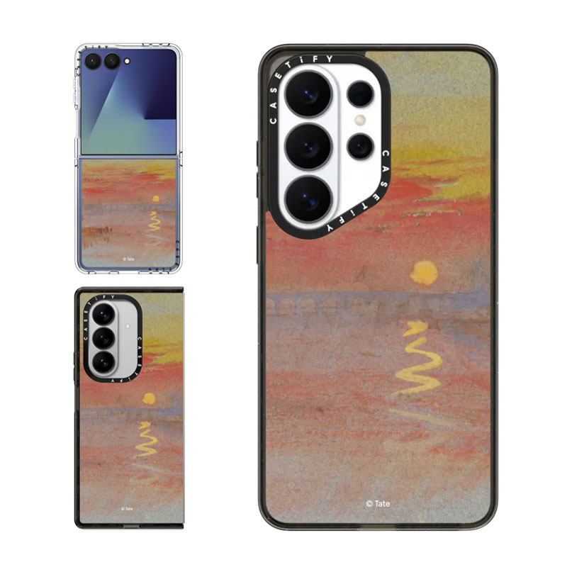 现货CASETiFY联名Tate泰特美术馆猩红日落适用三星S25/S26 Ultra手机壳Z Flip 7/Z Fold 6光影鎏金艺术套S24+