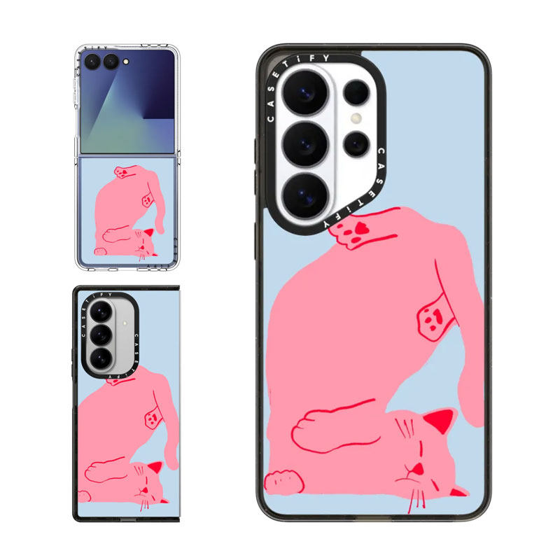 现货CASETiFY宠物系列困喵适用三星S25/S26 Ultra手机壳Z Flip7/Z Fold 6/5小众趣味可爱猫咪简约保护套s24+