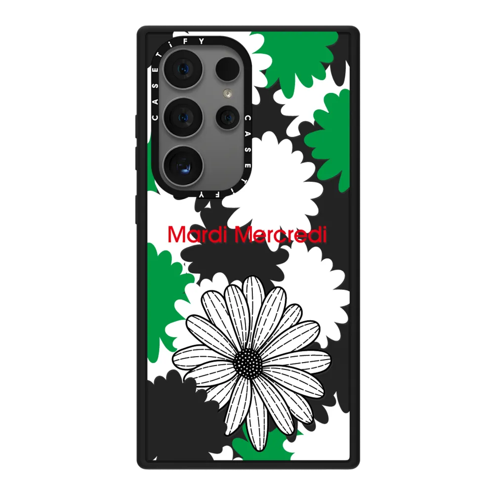 现货CASETiFY联名Mardi Mercredi雏菊花彩绿色适用三星S23/S24 Ultra手机壳Z Flip 6/Z Fold 5/4时尚限量高端