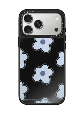 现货CASETiFY我希望适用苹果iPhone17 Pro Max手机壳16/15/14磁吸镜面蓝色花朵13全包防摔保护套12轻奢套air