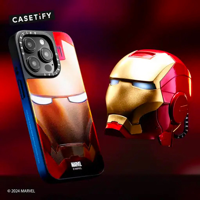 现货MARVEL联名CASETiFY漫威英雄钢铁侠面具用苹果iPhone15 pro max磁吸手机壳14/13/12个性潮牌限量款保护套