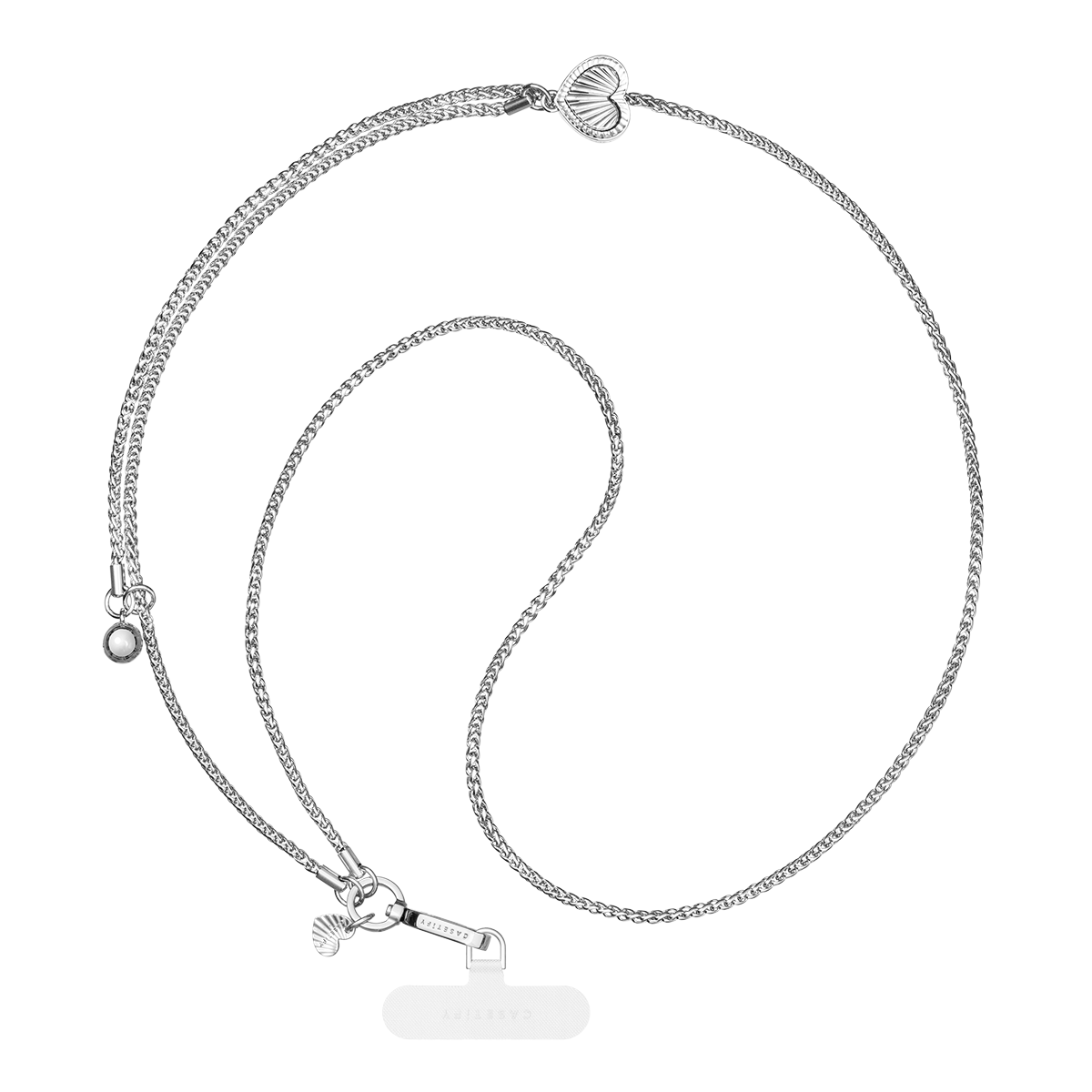 现货CASETiFY金属爱心手机背带时尚多功能斜挎式相机包包挂脖链子