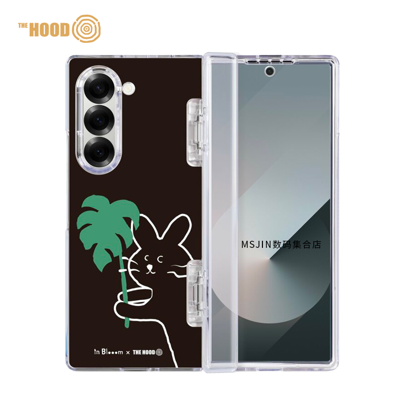 THE HOOD 印花乐品牌 兔兔的快意生活适用三星Z Fold 6/Z Flip 5磁吸手机壳时尚透明防摔 前屏幕及中轴保护套