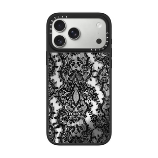 现货CASETiFY黑色蕾丝图案适用苹果iPhone17 pro max手机壳16/15/14磁吸13小众轻奢气质名媛女式防摔保护套12