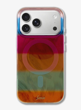 sonix毛茸感彩虹条纹适用苹果17promax磁吸手机壳iPhone 17pro美国时尚潮牌小众冷门高端独特全包防摔保护套