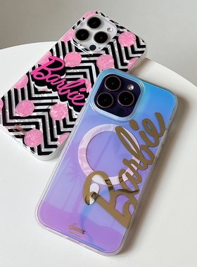 芭比联名sonix黄金时段适用苹果iPhone15 pro max磁吸手机壳14透明13镭射炫彩时尚全包防摔保护套小众高级感