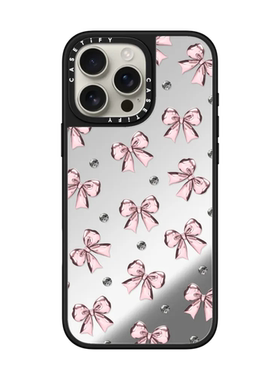 现货CASETiFY金属风粉红色缎带蝴蝶结适用苹果iPhone16 pro max磁吸手机壳15/14/13街头赛博Y3Y甜酷保护套12