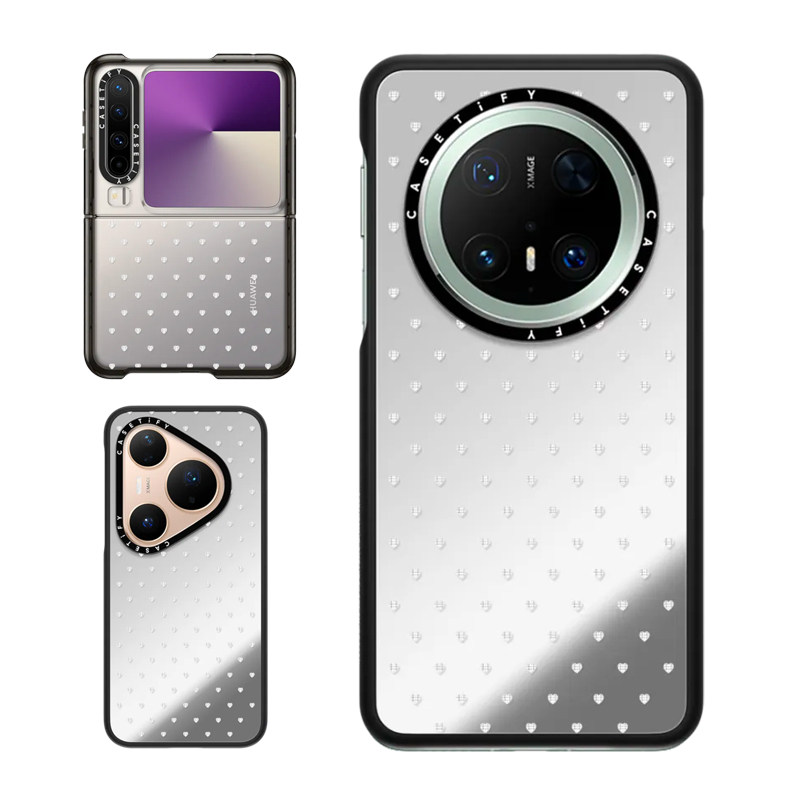 现货CASETiFY白色爱心波点适用华为Pura 80 Pro手机壳Ultra/Pocket 2折叠Mate70Pro+时尚潮牌ins风防摔保护套
