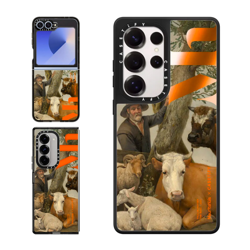 现货CASETiFY联名荷兰海牙博物馆公牛适用三星S24/S25 Ultra手机壳Z Flip 6/Z Fold 5复古时尚优雅艺术保护套