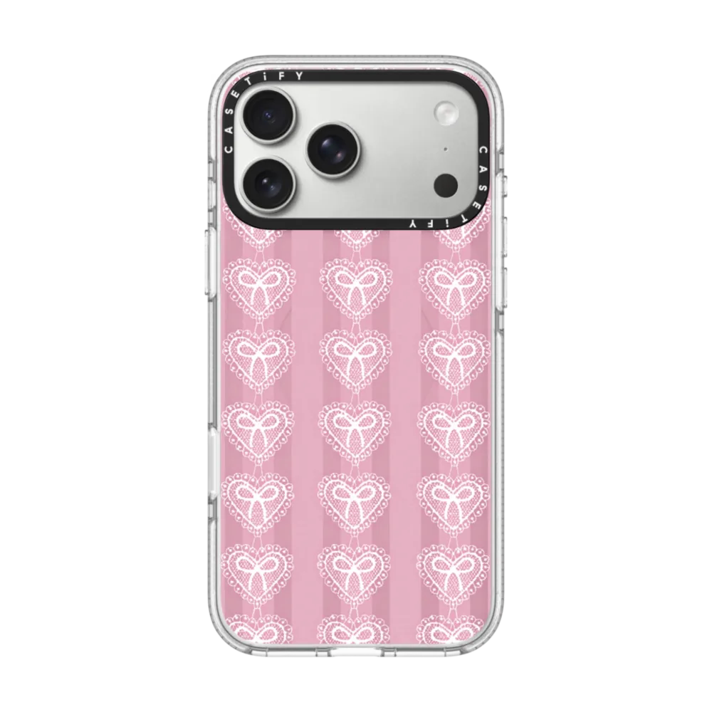 CASETiFY粉色蕾丝爱心仙女手机壳